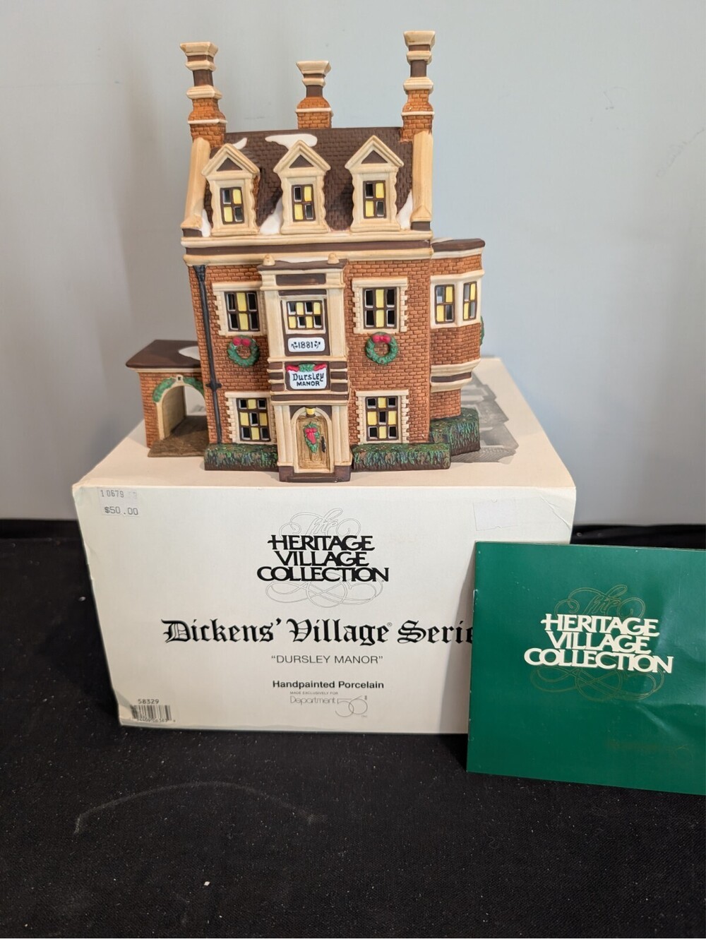 Dept 56 Dickens Village Dursley Manor 58329 1995 Box Light Retired